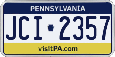 PA license plate JCI2357