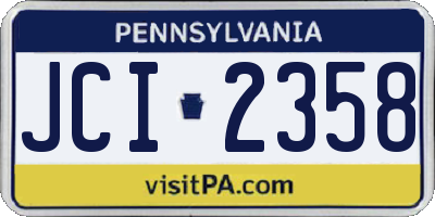 PA license plate JCI2358
