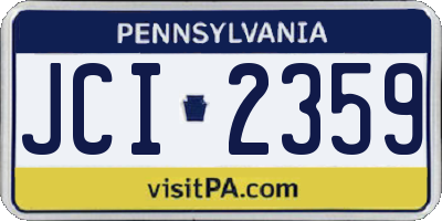 PA license plate JCI2359