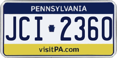 PA license plate JCI2360