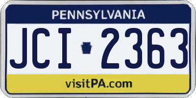 PA license plate JCI2363