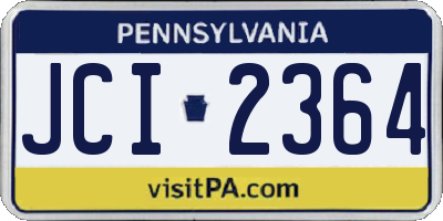 PA license plate JCI2364