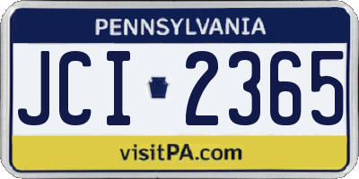 PA license plate JCI2365