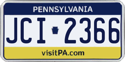 PA license plate JCI2366