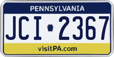 PA license plate JCI2367