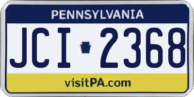 PA license plate JCI2368