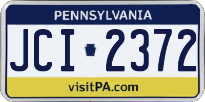 PA license plate JCI2372