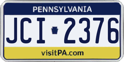 PA license plate JCI2376
