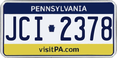 PA license plate JCI2378