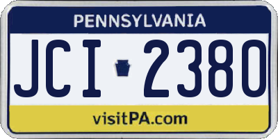 PA license plate JCI2380
