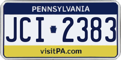 PA license plate JCI2383