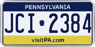 PA license plate JCI2384
