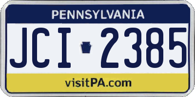 PA license plate JCI2385