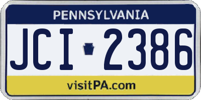 PA license plate JCI2386