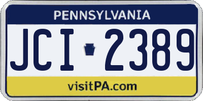 PA license plate JCI2389