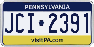 PA license plate JCI2391