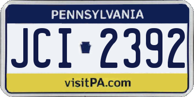 PA license plate JCI2392