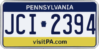 PA license plate JCI2394