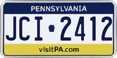 PA license plate JCI2412