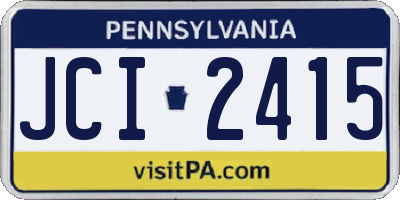PA license plate JCI2415