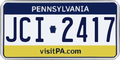 PA license plate JCI2417