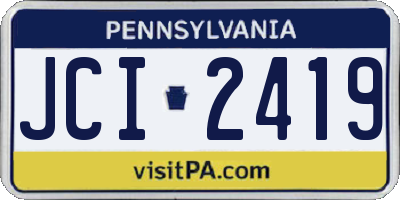PA license plate JCI2419