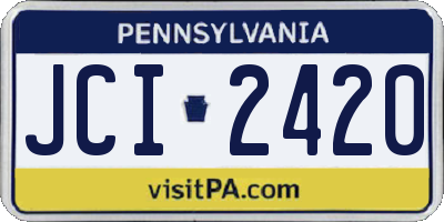 PA license plate JCI2420