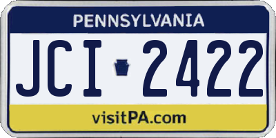 PA license plate JCI2422