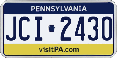 PA license plate JCI2430