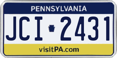 PA license plate JCI2431