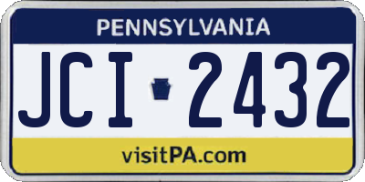 PA license plate JCI2432