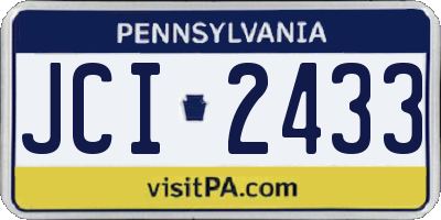 PA license plate JCI2433