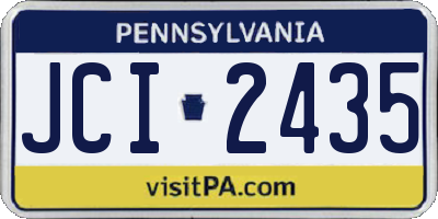 PA license plate JCI2435