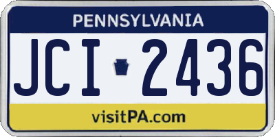 PA license plate JCI2436