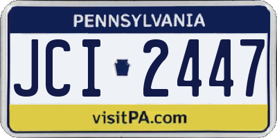 PA license plate JCI2447