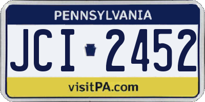 PA license plate JCI2452