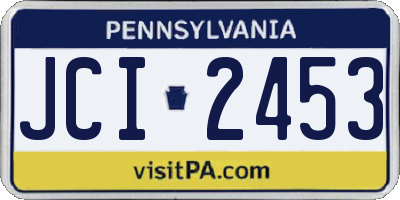 PA license plate JCI2453