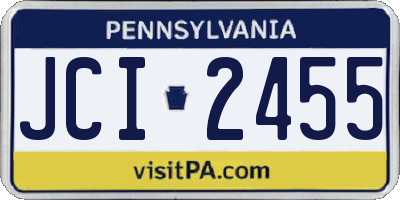 PA license plate JCI2455
