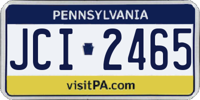 PA license plate JCI2465