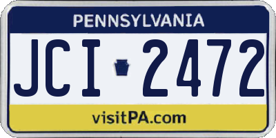 PA license plate JCI2472