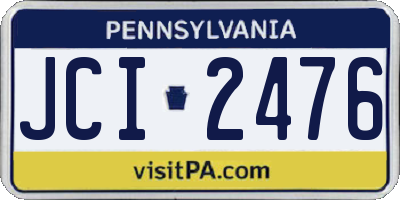 PA license plate JCI2476