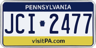 PA license plate JCI2477