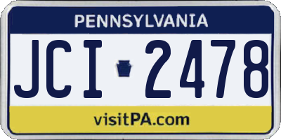 PA license plate JCI2478