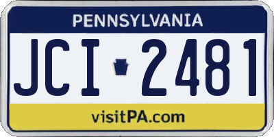 PA license plate JCI2481