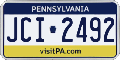 PA license plate JCI2492