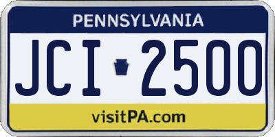 PA license plate JCI2500