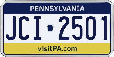 PA license plate JCI2501