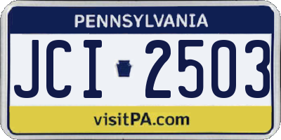 PA license plate JCI2503