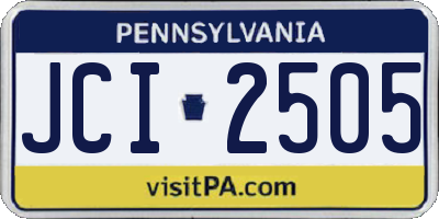 PA license plate JCI2505