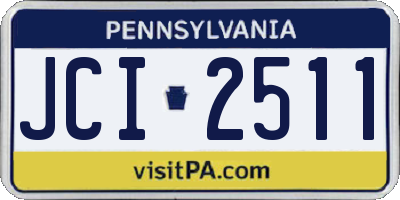 PA license plate JCI2511